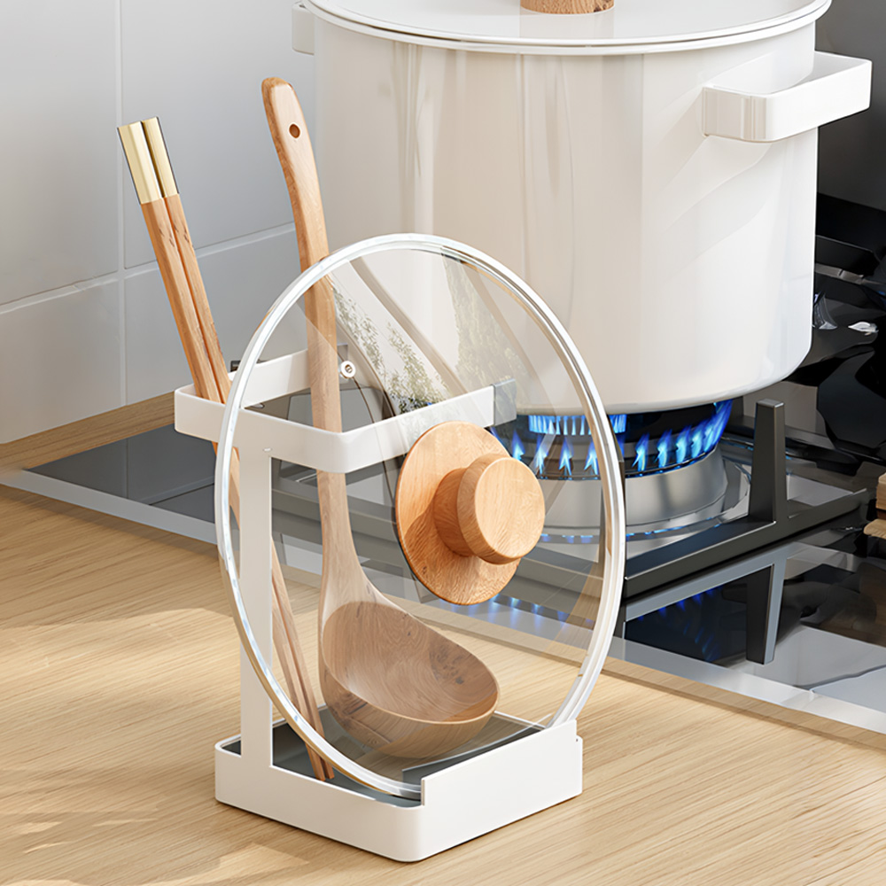 【上手家居】廚房立式鍋蓋架 白色(廚房收納/鍋蓋收納架/廚房鍋蓋架/鍋鏟架/湯匙架/湯勺架/鍋蓋置物架), , large