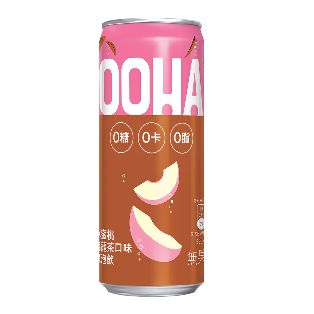 OOHA氣泡飲水蜜桃烏龍茶口味330ml, , large