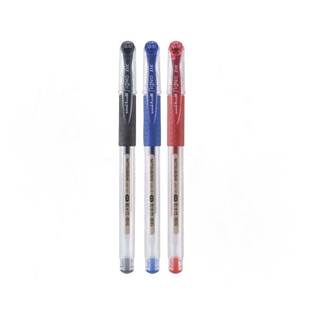 【三菱Uni】超細中性筆 0.5mm 3色組 /組 UM-151 05/3C(黑/紅/藍), , large
