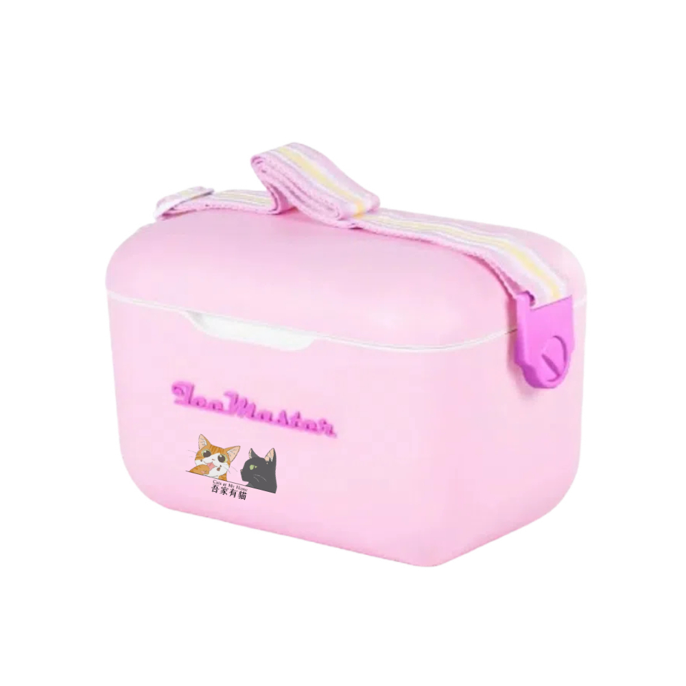 【A&R】吾家有貓之馬卡色系戶外手提保溫 保冷箱附肩帶 13L - 粉紫色, , large