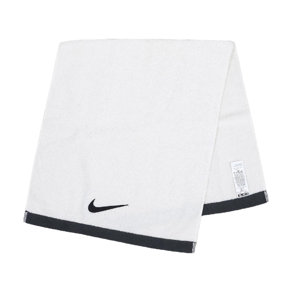 NIKE FUNDAMENTAL TOWEL 浴巾 60x120cm 戶外 運動 家居 簡約 素色 純棉 吸水佳 黑 白, , large