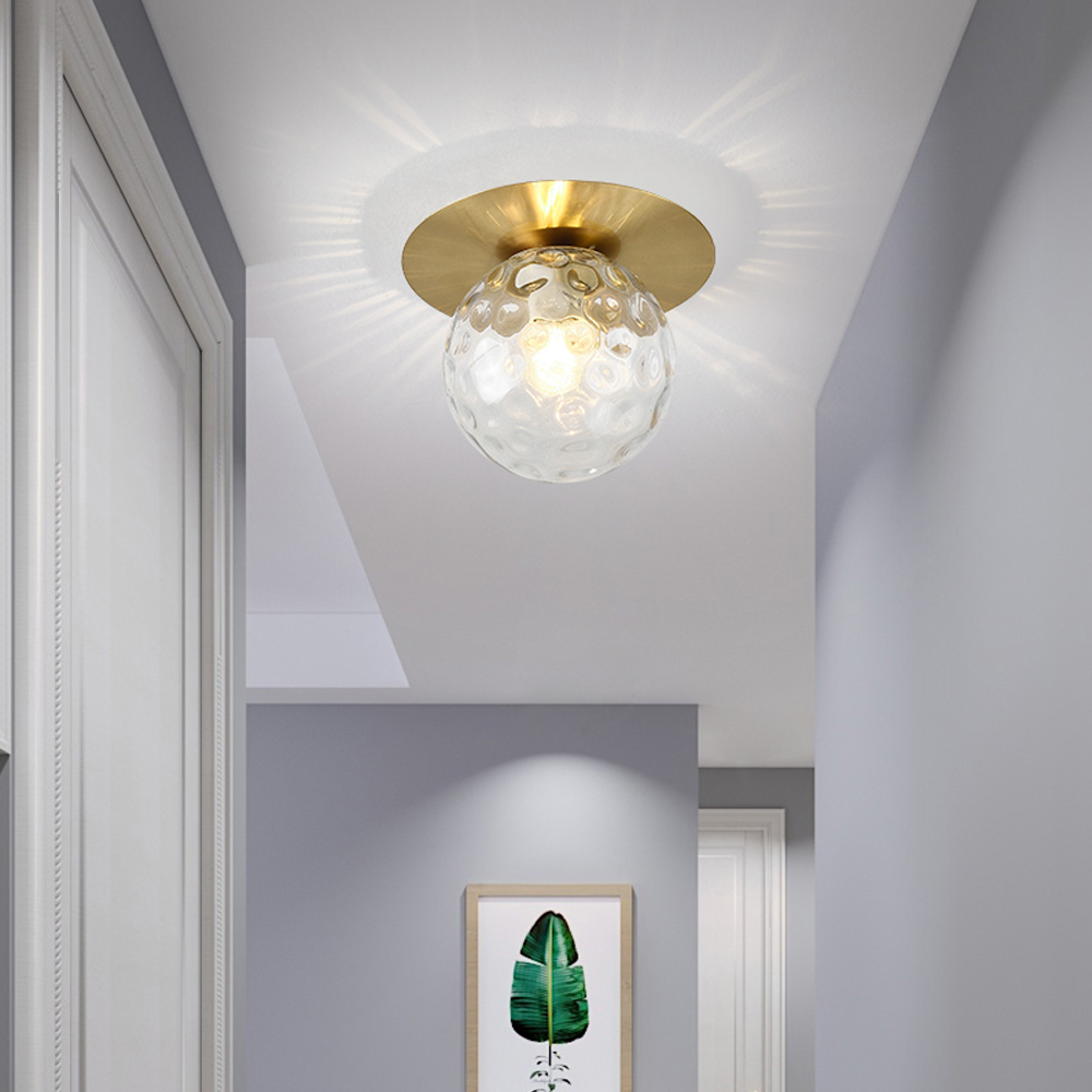 【H&R安室家】 小丸子壁燈 吸頂燈（4款任選）ZA0264, 金+奶白玻璃, large