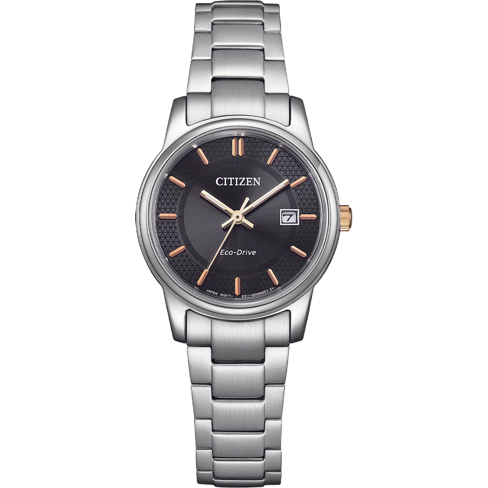 CITIZEN 星辰 光動能經典女錶-黑/27.5mm EW2317-76E