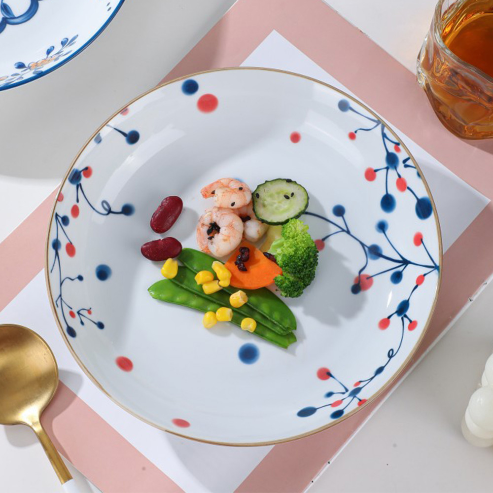 8吋陶瓷深盤【20款可選】陶瓷 圓盤 菜盤 濃湯盤 水餃盤 牛排盤 沙拉盤 水果盤 北歐風 卡通 赫本風 陶瓷盤 田園風 盤子, , large