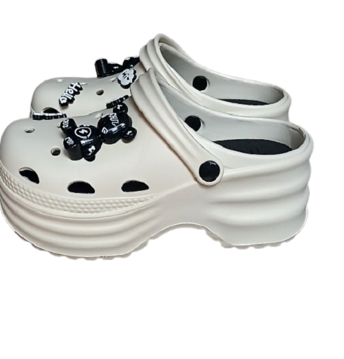 [e shoe store] Amy height-enhancing women's hole shoes/gardener shoes/waterproof slippers white 23.5CM, , large