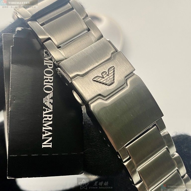 [星晴錶業]ARMANI手錶,44mm,AR00021墨綠色錶面銀錶殼銀色精鋼錶帶款, , large