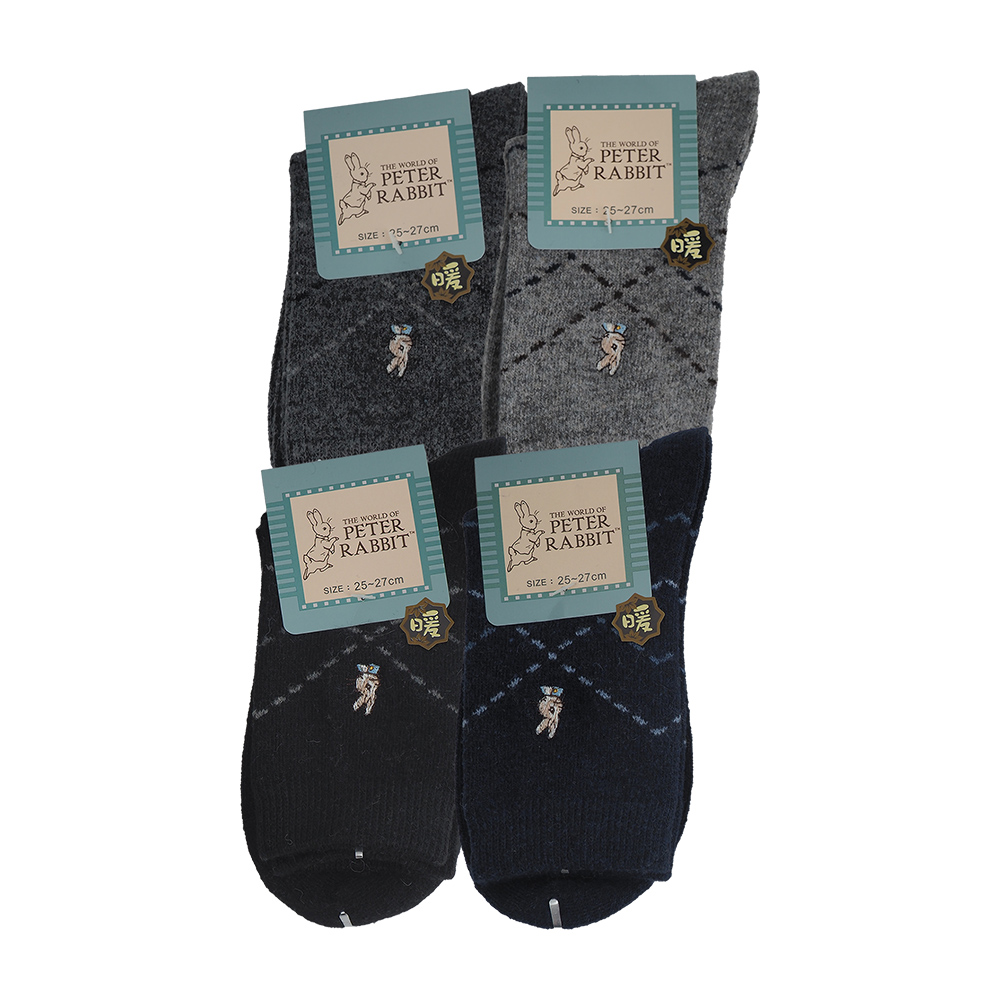 比得兔精鏽兔羊毛男襪-12雙, , large