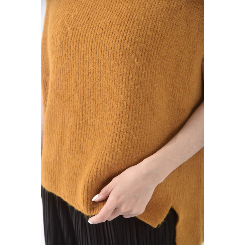 (XL) 質感圓領黃色上衣二手衣, , large