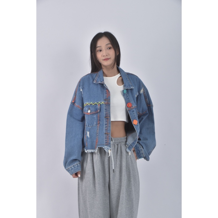 (L) fendi質感中性寬鬆拼接寬鬆棕色外套二手衣, , large