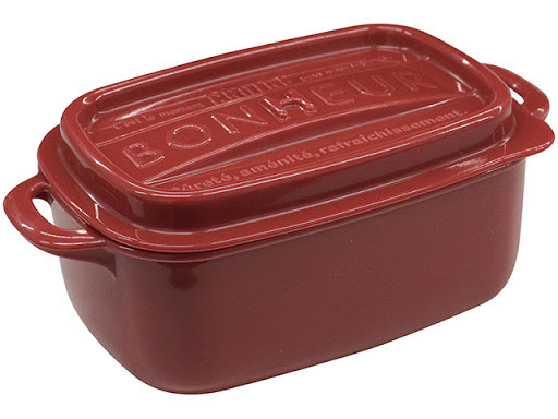 Cast iron pot shape food storage box (square-red), , large