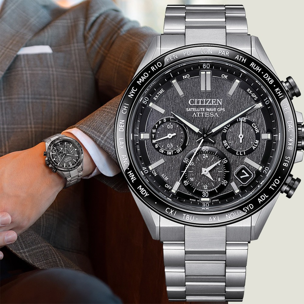 CITIZEN 星辰 GPS衛星對時光動能鈦金屬手錶 CC4058-67X, , large
