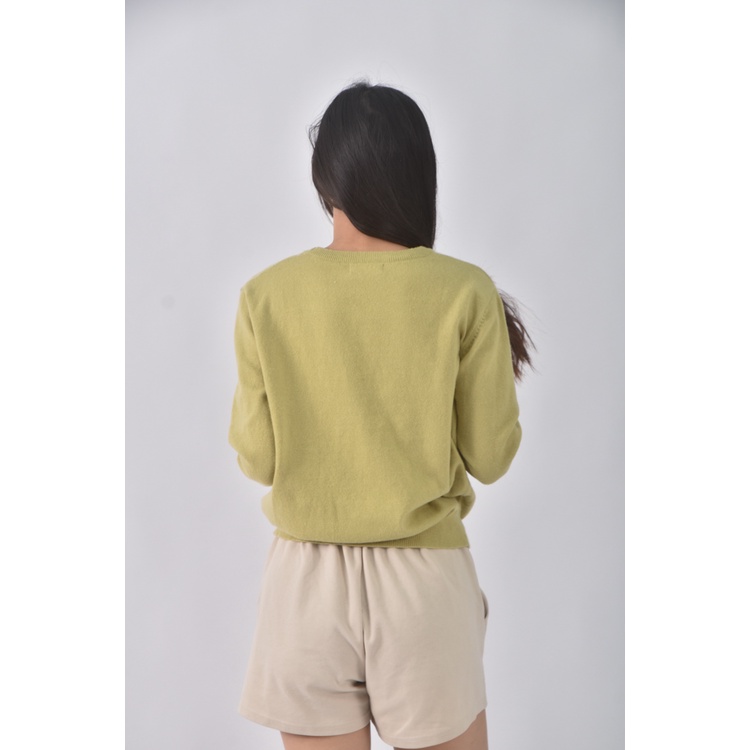 (L) miss studio質感圓領綠色長袖上衣二手衣, , large