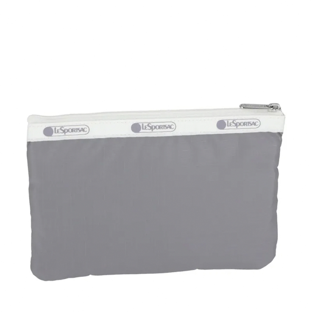 |快速出貨|Lesportsac 3-zip Cosmetic 三層拉鍊化妝包 -滾邊寧靜灰, , large