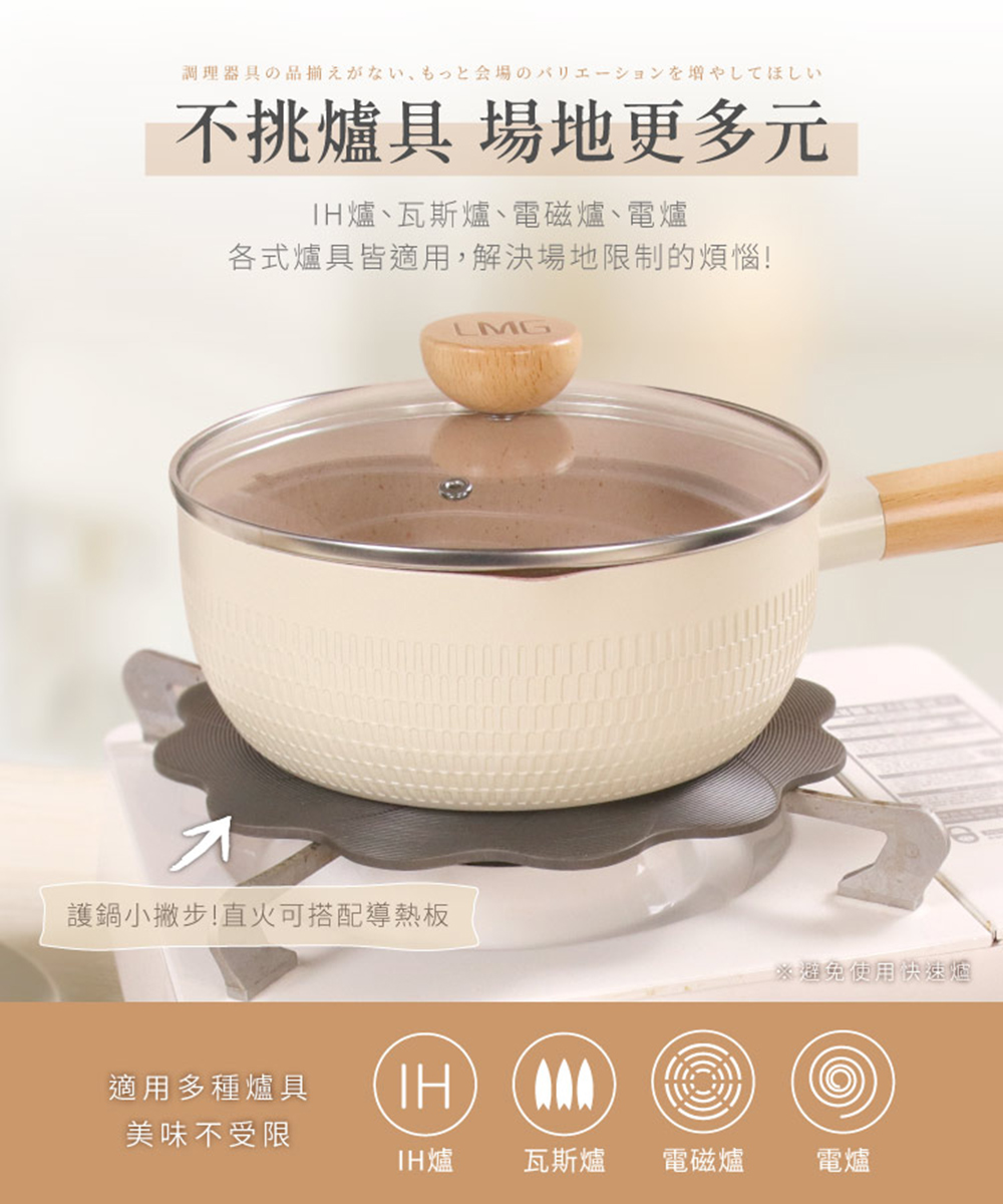 【金永利鋼刀】A1-2切刀+F8三德刀+LMG 錘紋不沾雪平鍋20cm, , large