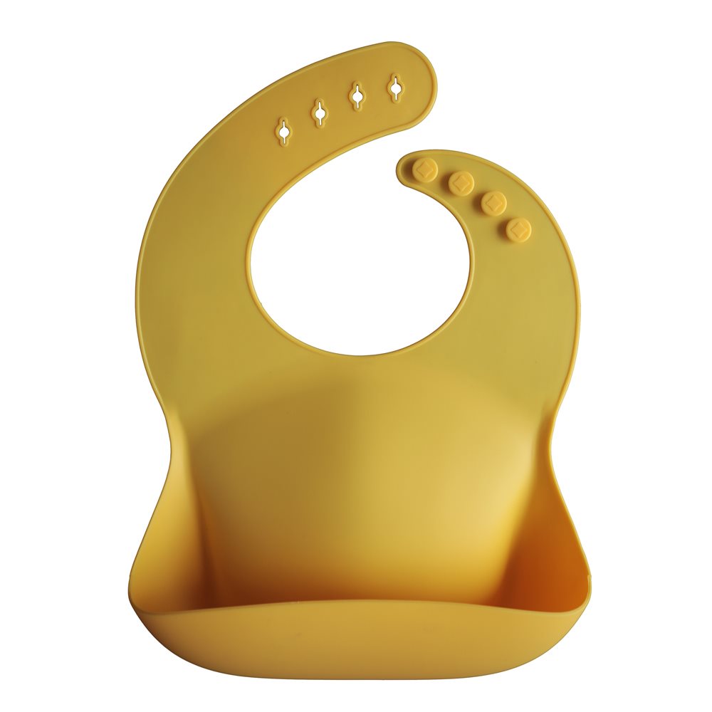Mushie Silicone Bib - Mineral Yellow, , large