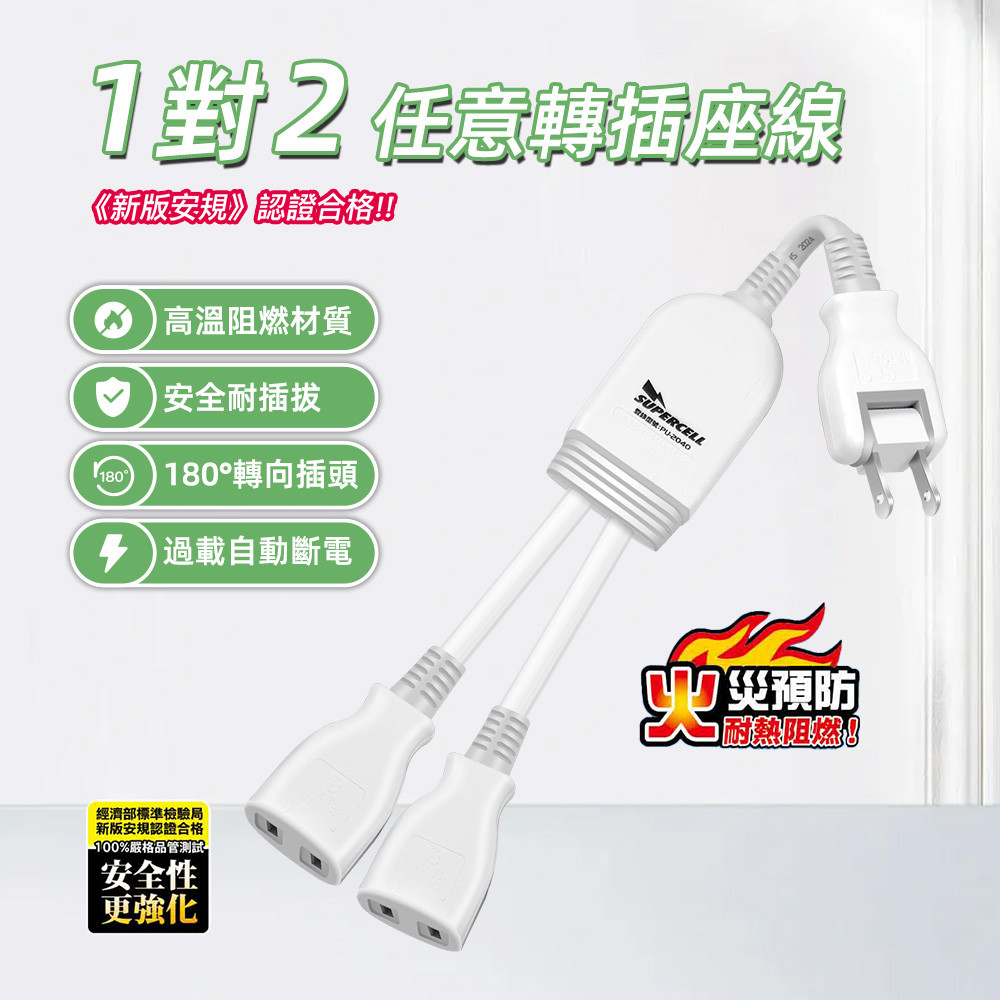 超電王1對2任意轉插座線 SNB626, , large