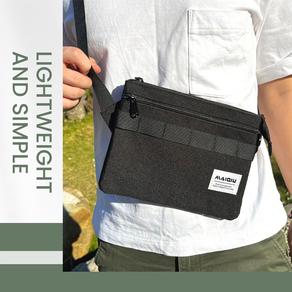 【MQ】超強收納隨身包-灰色 雙主袋 小包 腰包 斜跨包 兩用包 斜肩包 霹靂包 潮流 輕便, , large