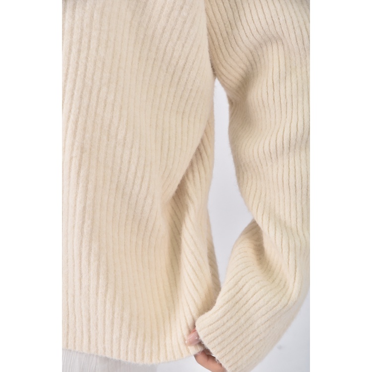 (F) niceioi質感高領白色長袖上衣二手衣, , large