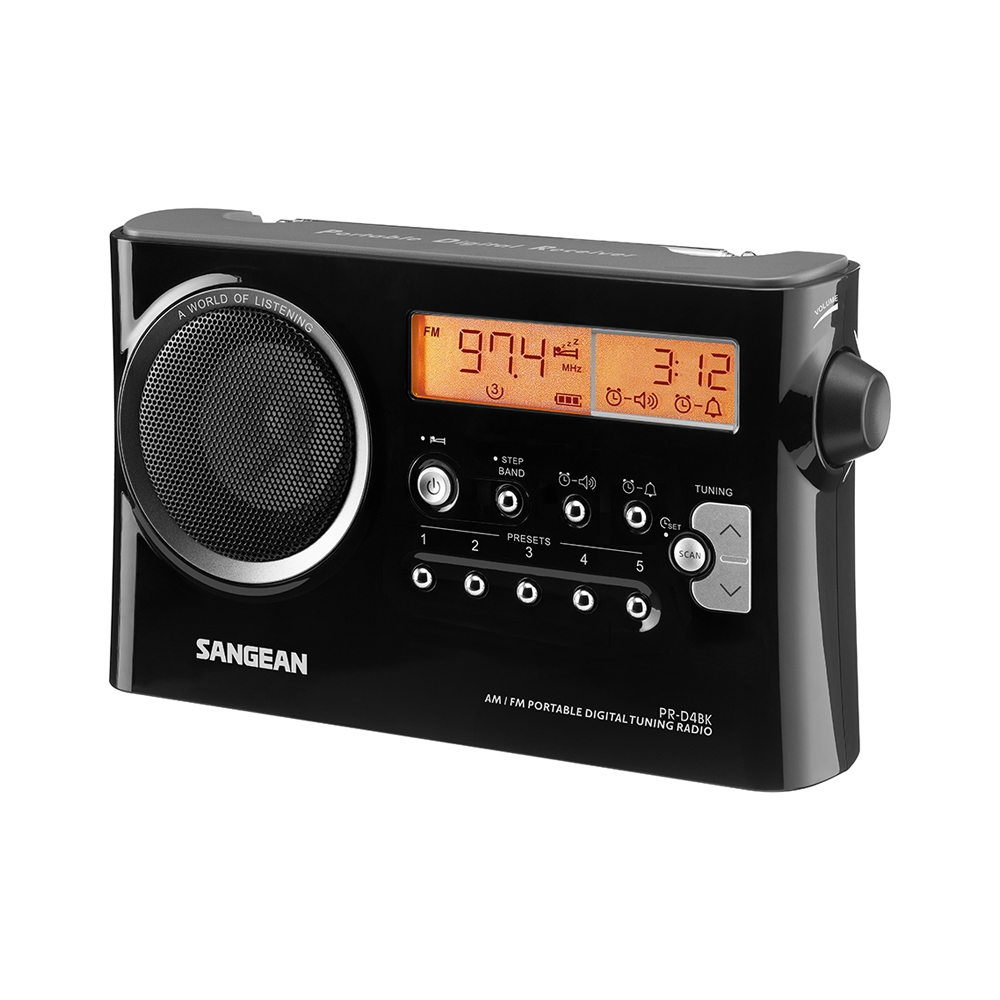 SANGEAN 山進 AM/FM 二波段 數位式時鐘收音機 黑色 PR-D4BK / PRD4BK, , large