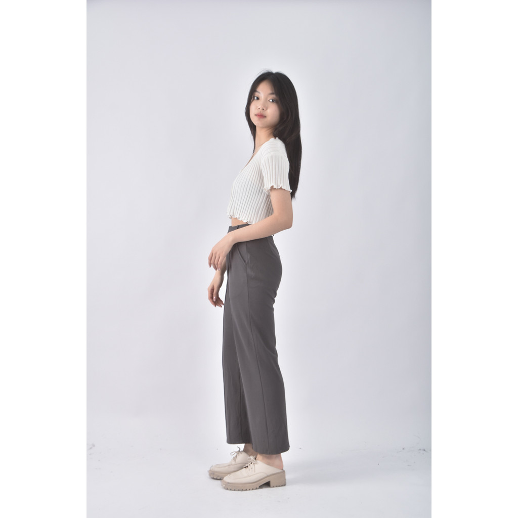 (XS（含）以下) 【里唯私服】pazzo高腰直筒灰色長褲二手衣, , large