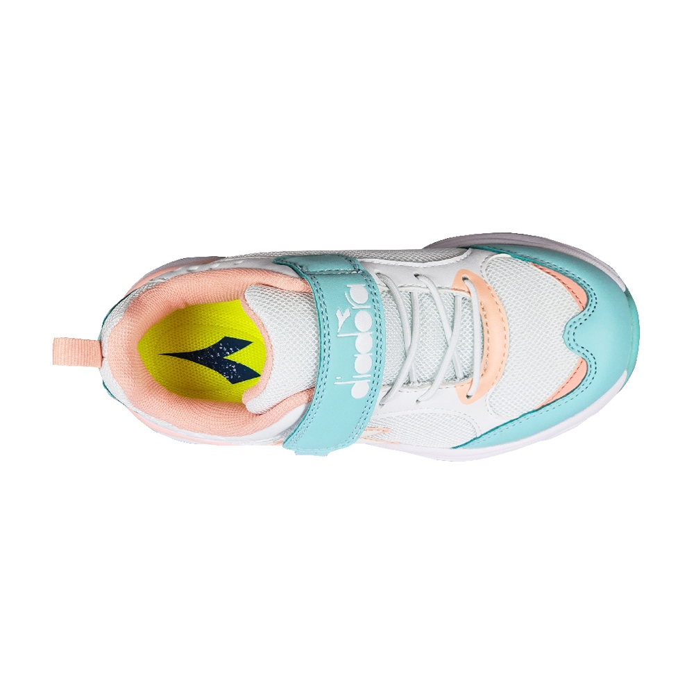 DIADORA迪亞多那 時尚兒童運動鞋 童運動鞋 童鞋 寬楦 透氣 保護後跟 吸震 減壓 健康鞋墊 止滑 黑藍 白綠, , large