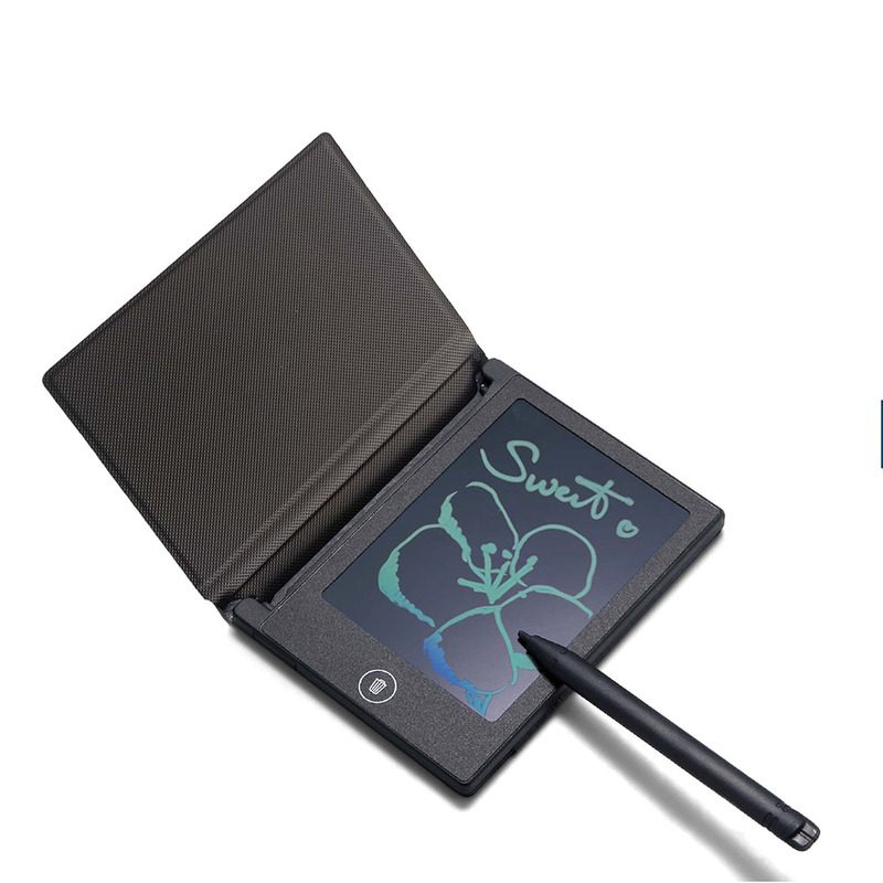 4.4吋液晶手寫板 電子紙筆記本 掀蓋式皮套設計電紙板, , large