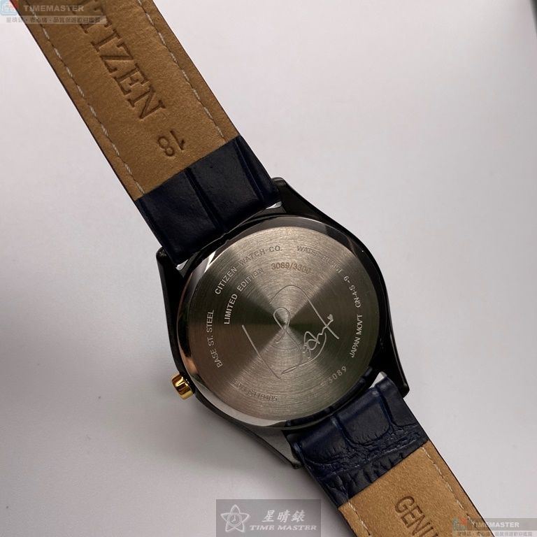 [星晴錶業]CITIZEN手錶,34mm,CI00012藍紫色錶面黑錶殼寶藍真皮皮革錶帶款, , large
