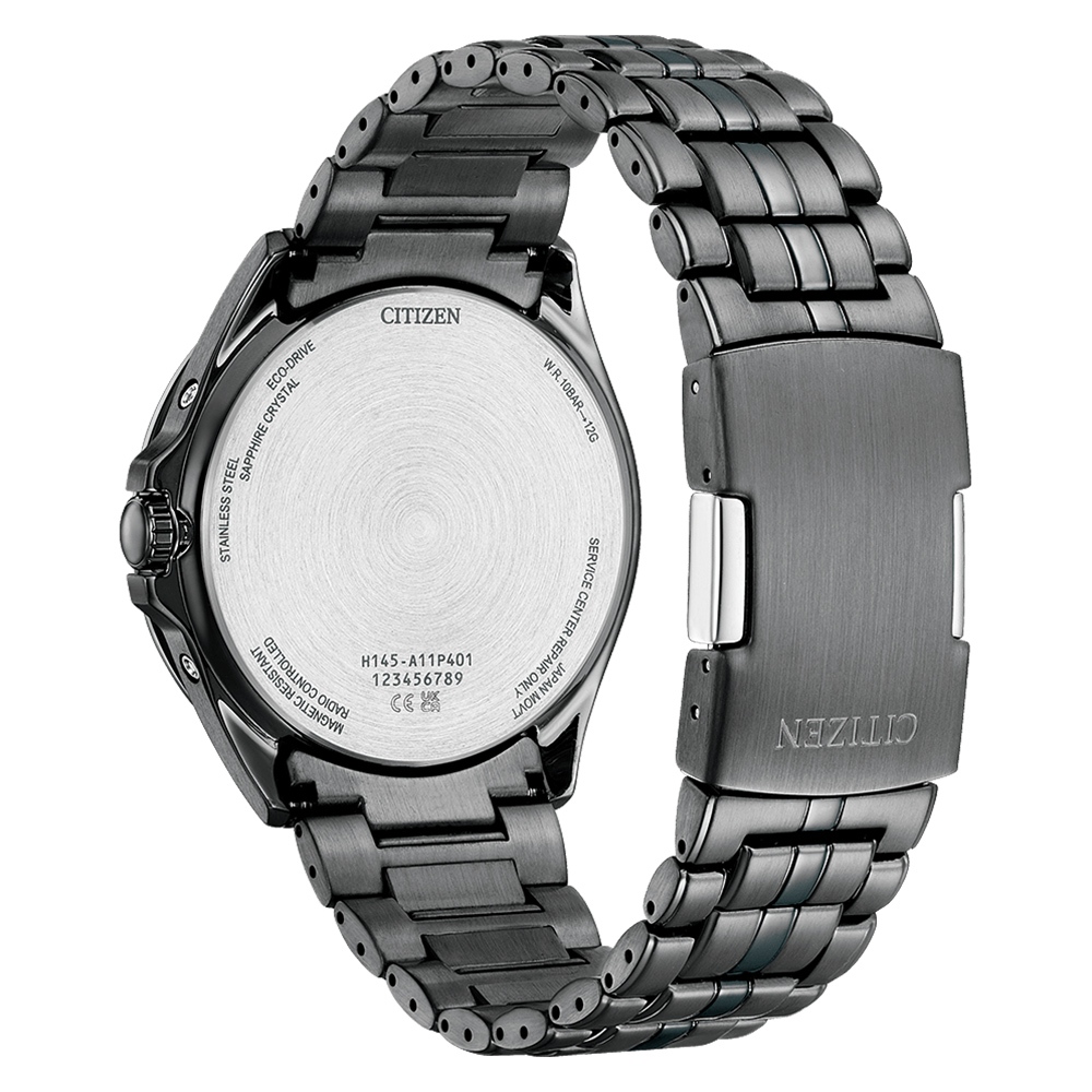 CITIZEN 星辰 限量 光動能電波萬年曆手錶 送禮推薦-酷黑 CB0294-54E, , large