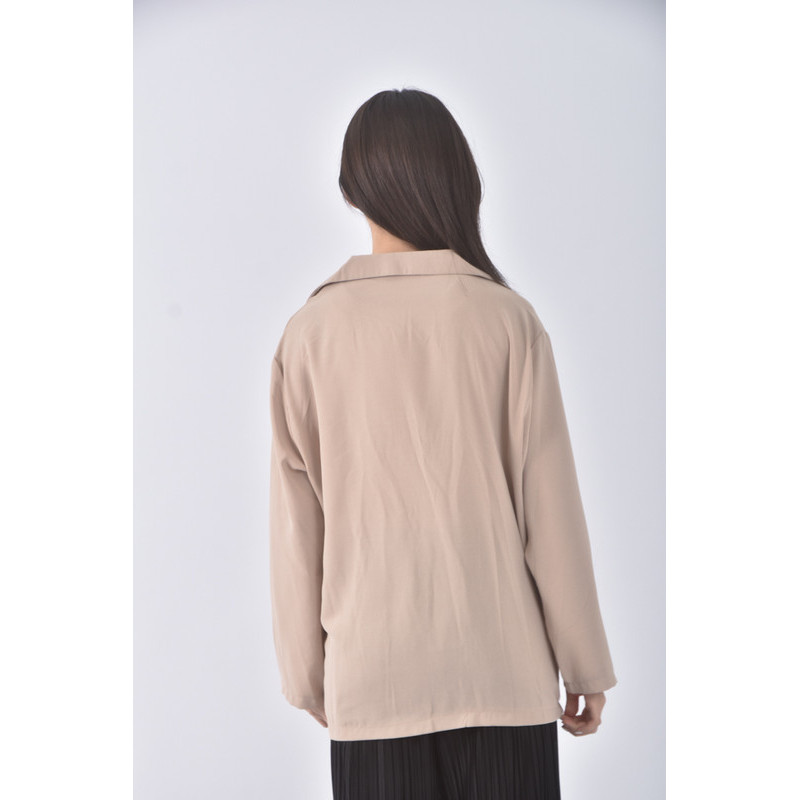 (XL) 質感紡紗棉質杏色外套二手衣, , large