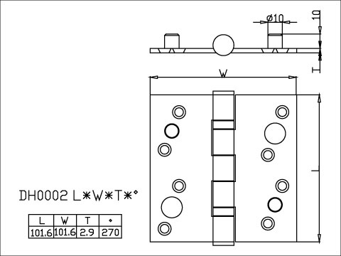Security Hinge with Double Security Studs , , large