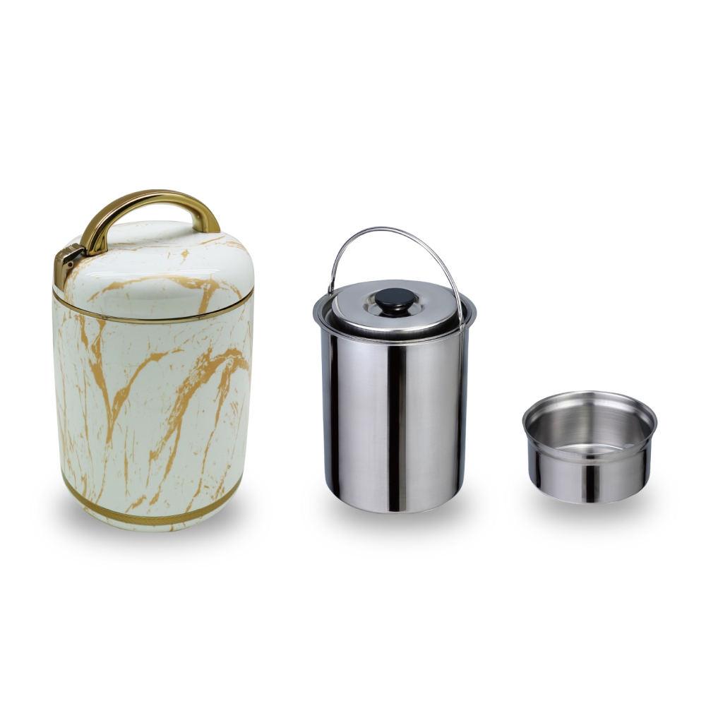 【GOLDEN FIRE 火牌】燜燒鍋 花色 系列-白金3.0L-IH爐可用鍋(燜燒鍋 保溫 保冷 手提 不鏽鋼 台灣製造)