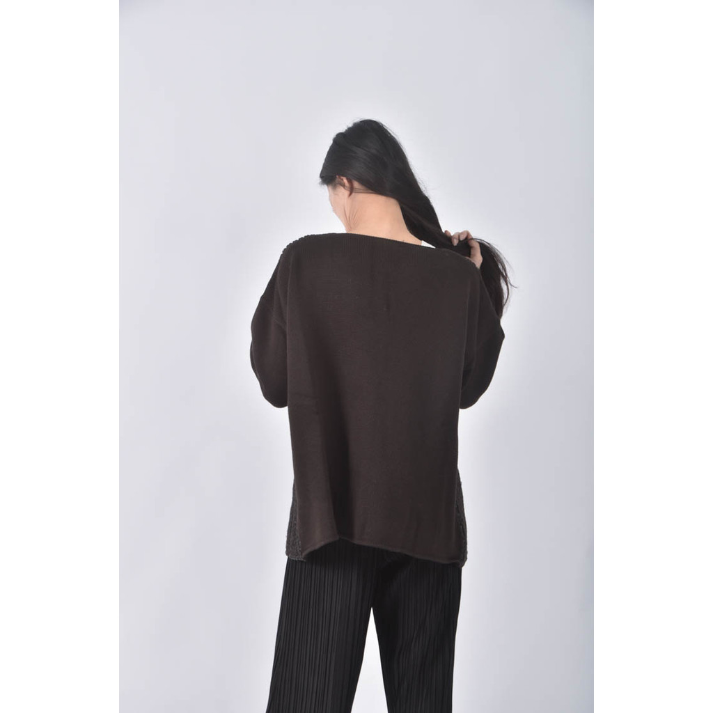 (L) liviana conti編織棕色罩衫二手衣, , large