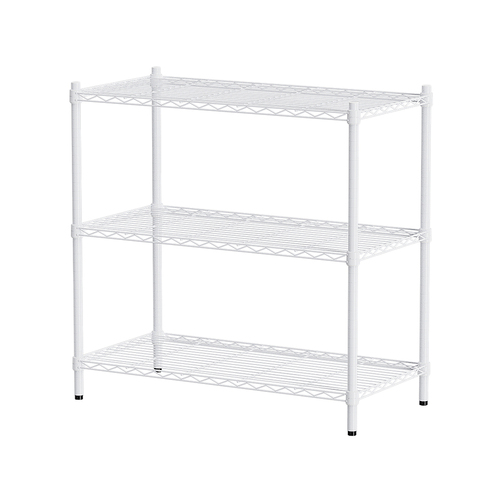 【Y HOUSE】90x45x90cm Lightweight Three-layer Iron Rack Iron Rack Shelf-Painted White