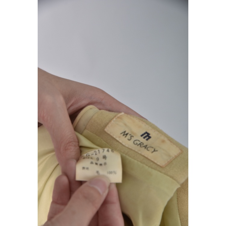 (XS（含）以下) ms gracy墊肩魚尾黃色上衣二手衣, , large