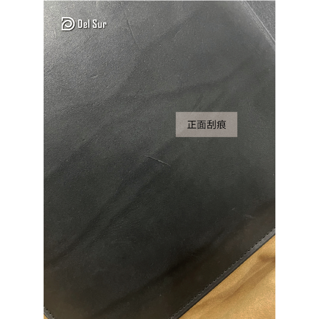 福利品【Del Sur】阿根廷頭層牛皮純手工植鞣天然皮革電腦包-13.3直式-經典黑, , large