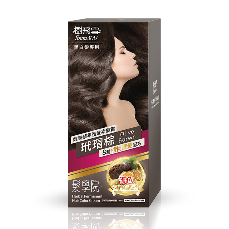 Herbal Permanent Hair Color-Olive Brown