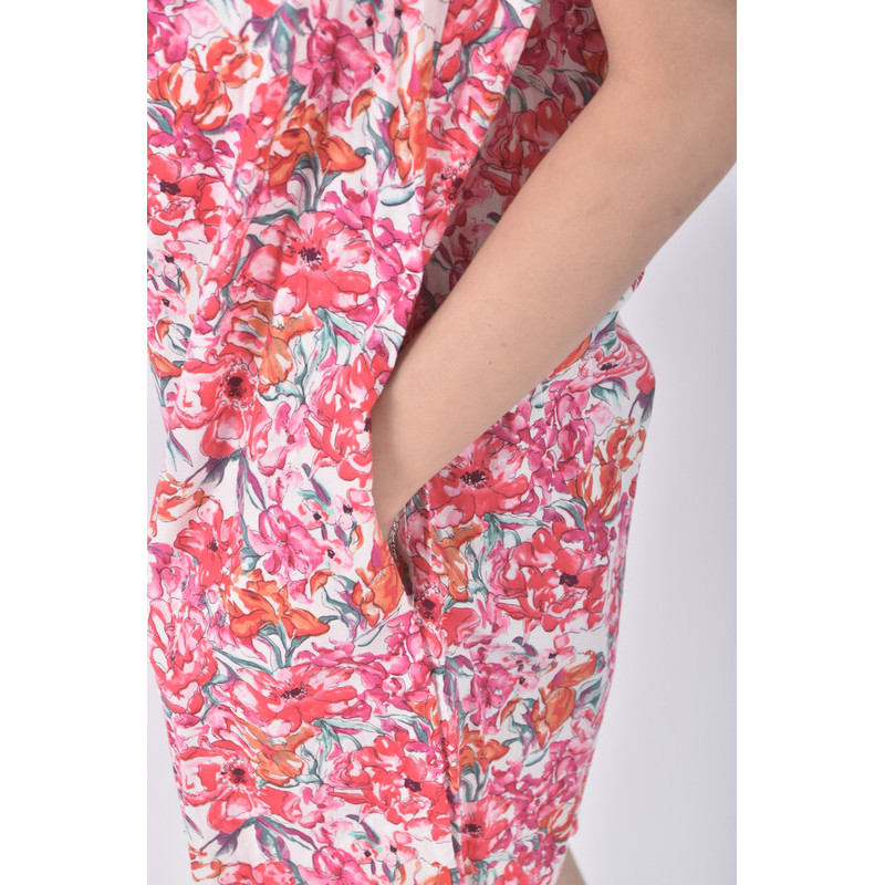 (S) 質感棉質花紋粉色洋裝二手衣, , large