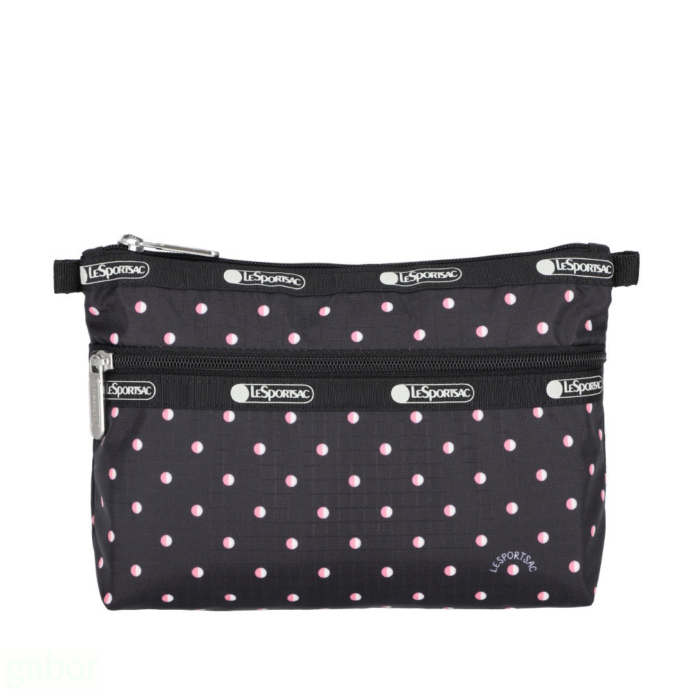 LeSportsac Cosmetic Clutch 雙層拉鍊收納化妝包 送禮-粉色點滴, , large