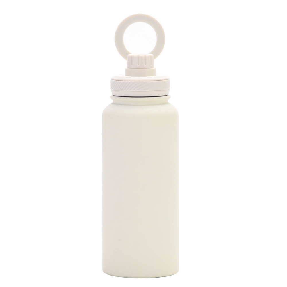 MagSafe Magnetic Insulated Water Bottle, Large Capacity 1000ml/ivory White (Includes Cup Brush), 象牙白 1000ml (贈杯刷), large