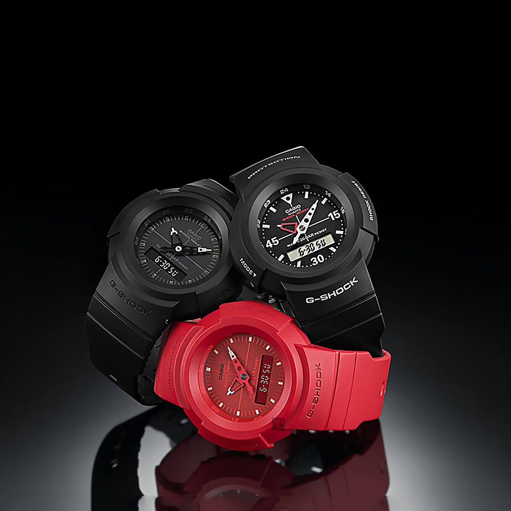 CASIO 卡西歐 G-SHOCK 復刻ONE TONE雙顯計時手錶 AW-500BB-4E, , large