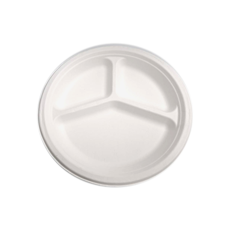Fiber Round 3-grid Dinner Plate, , large