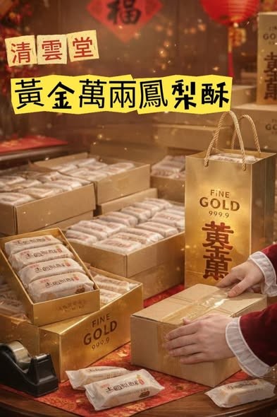 [Chinese Classic Collection] Qingyuntang Golden Pineapple Cake Gift Box, , large