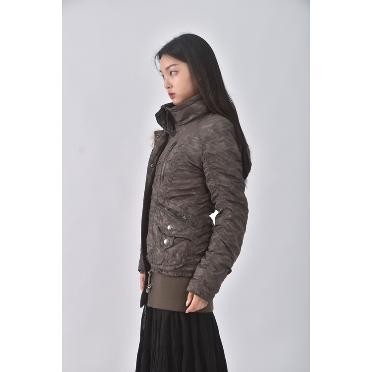 (M) cecil mcbee棉質迷彩連帽綠色外套二手衣, , large