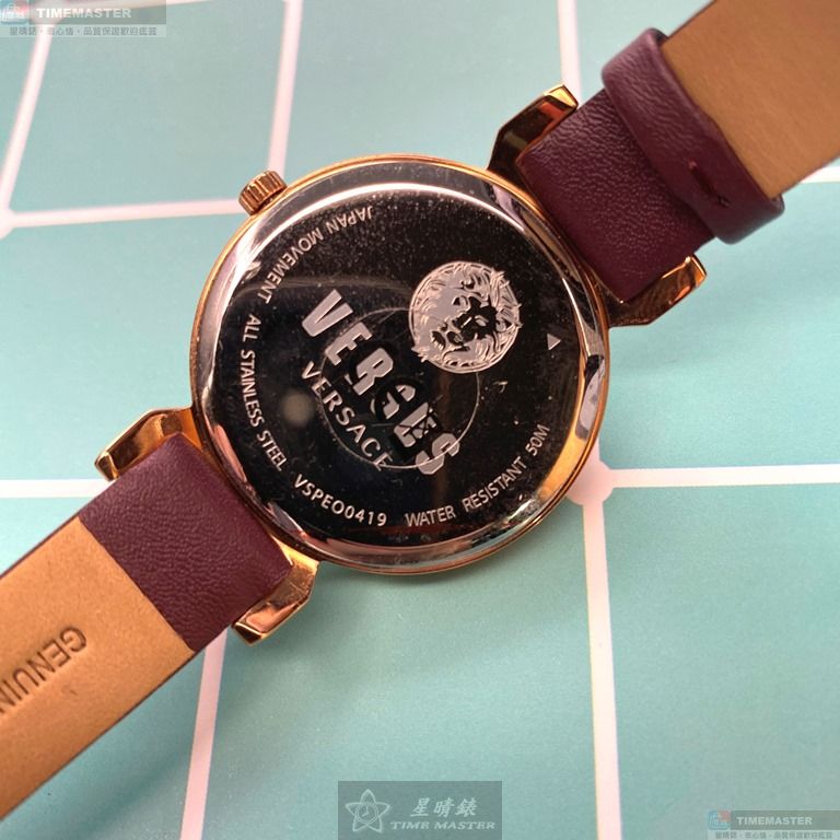 [星晴錶業]VERSUS VERSACE手錶,36mm,VV00298香檳紅錶面玫瑰金錶殼玫瑰金色精鋼錶帶款, , large