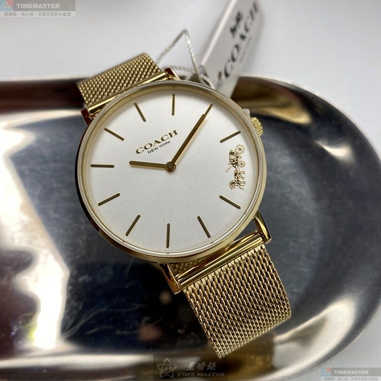 [星晴錶業]COACH手錶,34mm,CH00073白色錶面金色錶殼金色米蘭錶帶款, , large