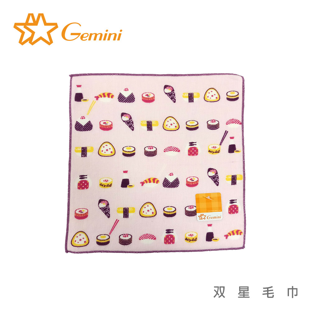壽司宴紗布小方巾-紫色