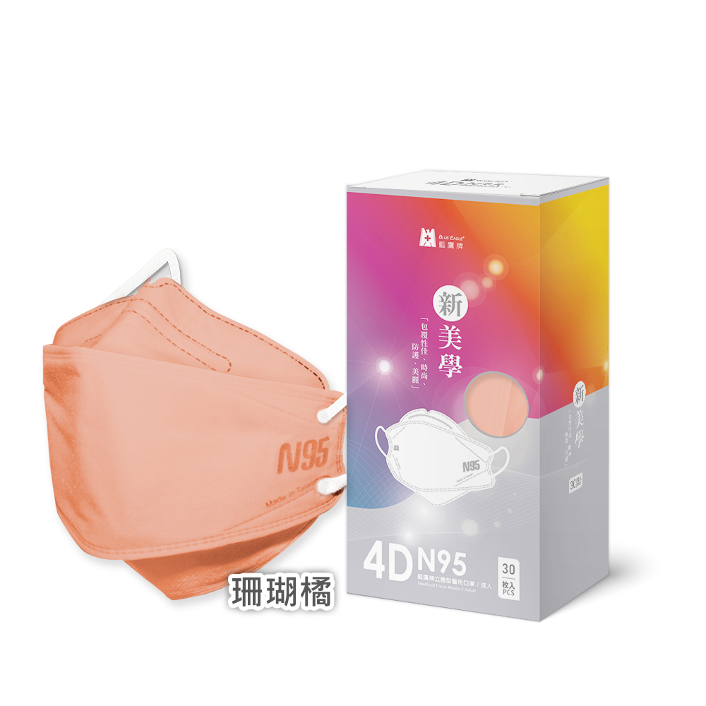 【Blue Eagle】N95 4D Adult Medical Face Mask 30 pack, , large