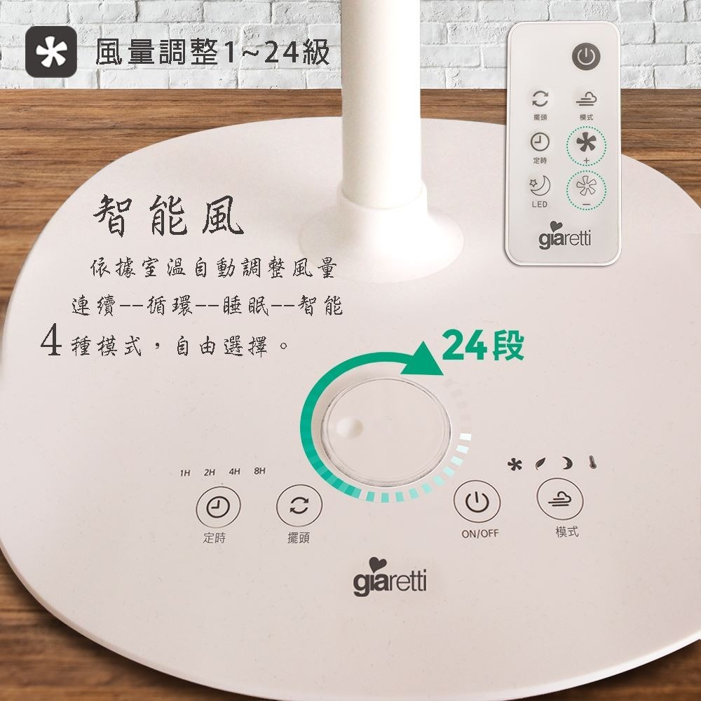 Giaretti Italy 3D Remote Control 14-inch DC Smart Fan GL-1424, , large