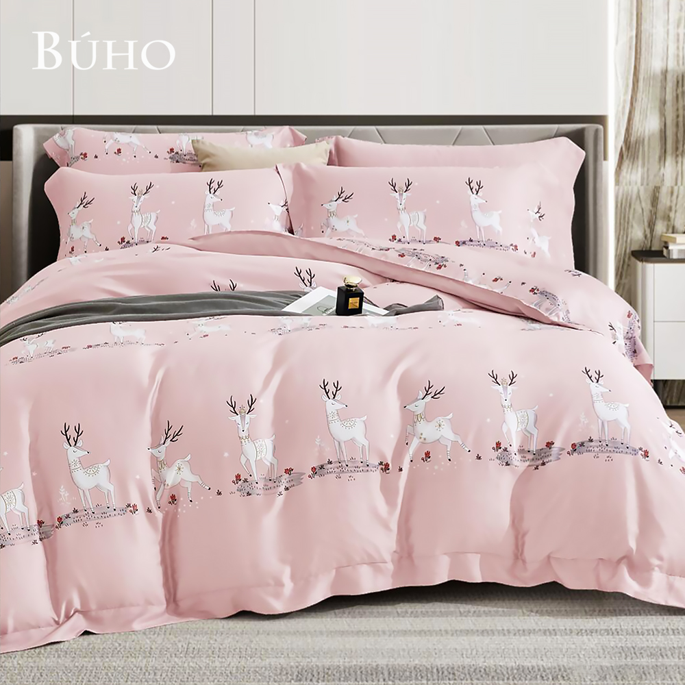 BUHO《夢鹿》60支100%TENCEL純天絲全鋪棉兩用被冬包組-雙人