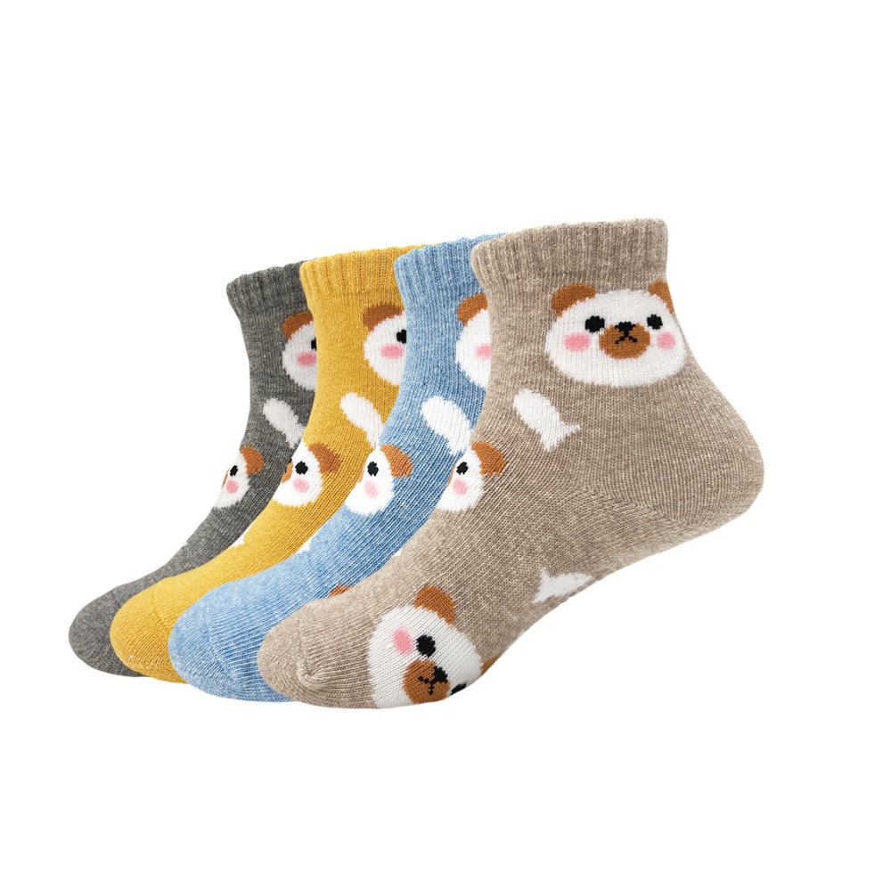 【BVD】小熊1/2童襪<中灰13-16cm>B577 短襪 襪子, 中灰,13-16CM, large